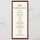 Programme Modern Elegant Dark Burgundy Wedding (Dos)
