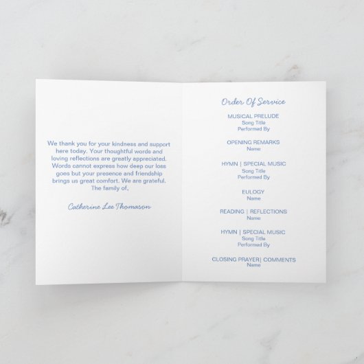 Programme Modern Elegant Funeral Program With Photo (Intérieur)