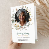 Programme Modern Folded 4-Page 3-Photo Celebration of Life P