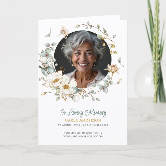 Programme Modern Folded 4-Page 3-Photo Celebration of Life P (Devant)