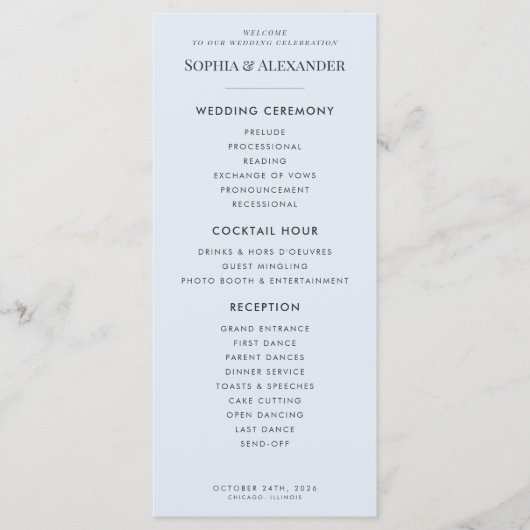 Programme Modern Glacial Blue & Warped Grid (Devant)