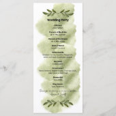 Programme Modern Green Leaf Minimalist Wedding Program (Dos)