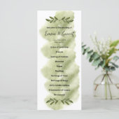 Programme Modern Green Leaf Minimalist Wedding Program (Debout devant)