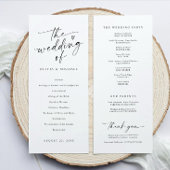 Programme Modern Handwriting Black & White Wedding Ceremony