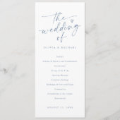 Programme Modern Handwriting Dusty Blue Wedding Programs (Devant)
