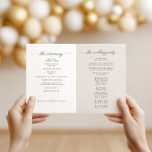 Programme Modern Minimalist Folded Wedding Program