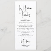 Programme Modern Minimalist Wedding Reception Thank You Card (Devant)