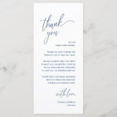 Programme Modern Minimalist Wedding Reception Thank You Card (Devant)