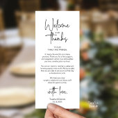 Programme Modern Minimalist Wedding Reception Thank You Card