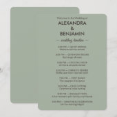 Programme Modern Minimalist Wedding | Sage Green Timeless  (Devant / Derrière)