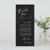Programme Modern Romantic Wedding Reception Thank You Card (Debout devant)