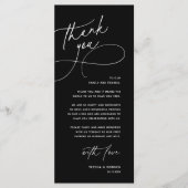 Programme Modern Romantic Wedding Reception Thank You Card (Devant)