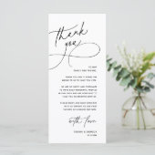 Programme Modern Romantic Wedding Reception Thank You Card (Debout devant)