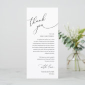 Programme Modern Romantic Wedding Reception Thank You Card (Debout devant)