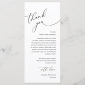 Programme Modern Romantic Wedding Reception Thank You Card (Devant)