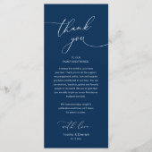 Programme Modern Romantic Wedding Reception Thank You Card (Devant)
