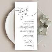 Programme Modern Romantic Wedding Reception Thank You Card