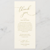 Programme Modern Romantic Wedding Reception Thank You Card (Devant)