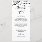 Programme Modern Rustic Wedding Dinner Thank You Card (Devant)