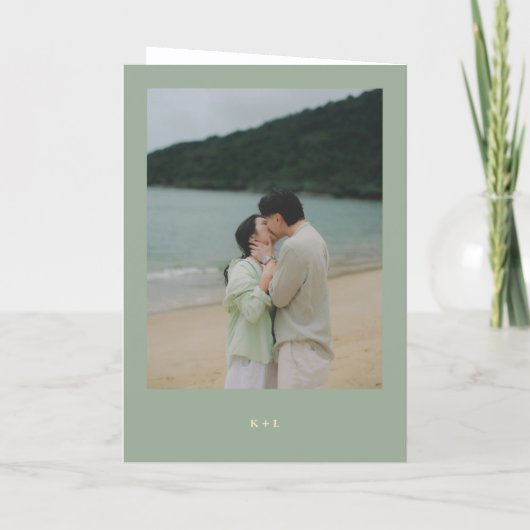 Programme Modern Sage Green Simple Wedding (Dos)