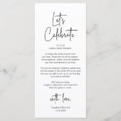 Programme Modern Wedding Reception Dinner Thank You Card (Devant)
