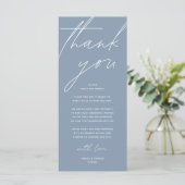 Programme Modern Wedding Reception Dinner Thank You Card (Debout devant)