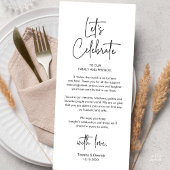 Programme Modern Wedding Reception Dinner Thank You Card