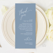 Programme Modern Wedding Reception Dinner Thank You Card