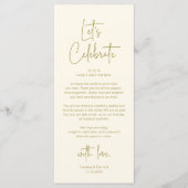 Programme Modern Wedding Reception Dinner Thank You Card (Devant)