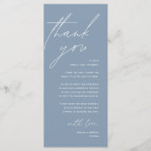 Programme Modern Wedding Reception Dinner Thank You Card (Devant)