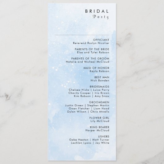 Programme Modern Winter Mountain Pattern Wedding (Dos)