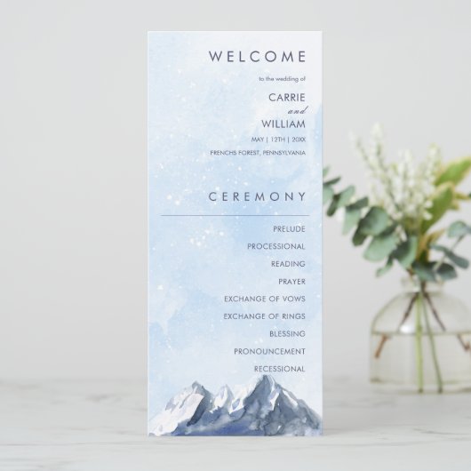 Programme Modern Winter Mountain Pattern Wedding (Debout devant)