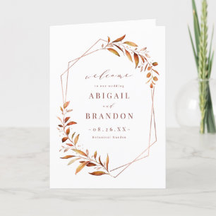 Programme Moderne Automne vert Mariage géométrique Rustique