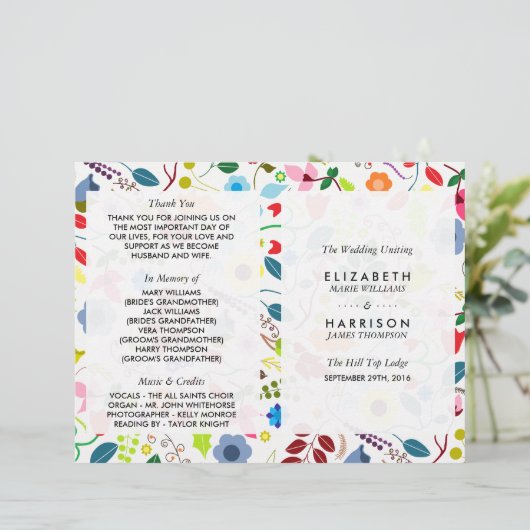 Programme moderne Boho Chic Floral Wedding (Debout devant)