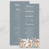 Programme moderne Boho Garden Grey Wedding (Devant / Derrière)