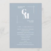 Programme Moderne Chic Dusty Blue Monogramme QR Code Mariage (Devant)