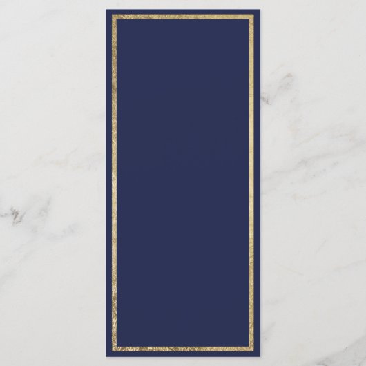 Programme moderne chic marine bleu faux or glam (Dos)