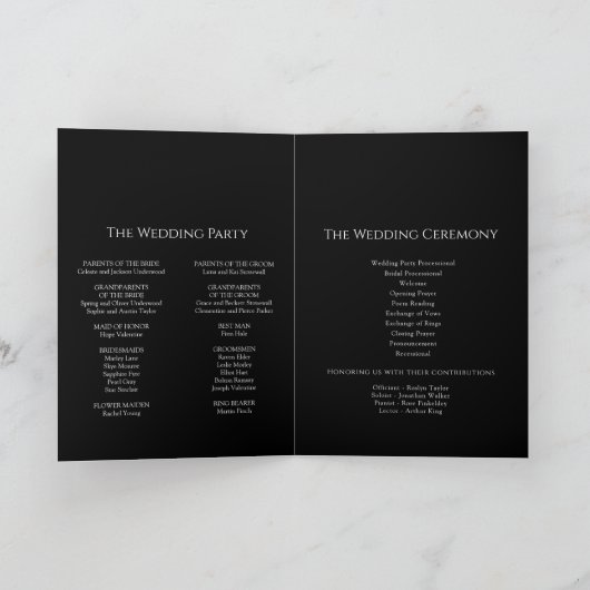 Programme moderne classique de Mariage noir plié (Intérieur)