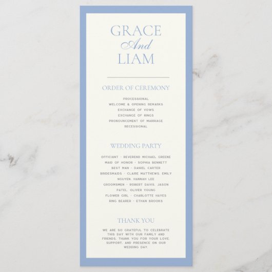 Programme moderne de cérémonie des Mariages d'élég (Devant)