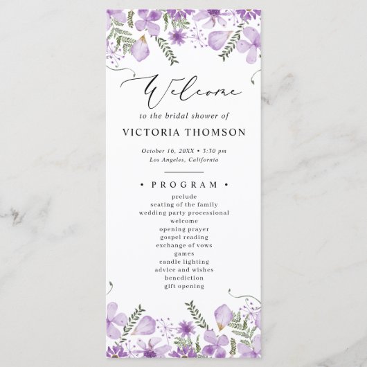 Programme moderne de Fêtes des mariées florales po (Devant)