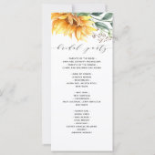 Programme moderne de mariage à l'aquarelle de tour (Dos)