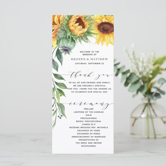 Programme moderne de mariage à l'aquarelle de tour (Debout devant)