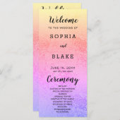 Programme moderne de mariage arc-en-ciel et floral (Devant / Derrière)