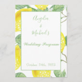 Programme moderne de mariage au citron vert or (Dos)