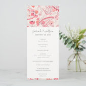 Programme moderne de mariage de typographie Blush (Debout devant)