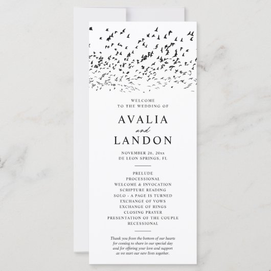 Programme moderne de mariage des oiseaux noirs et  (Devant)