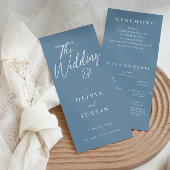 Programme moderne de mariage Dusty Blue Script