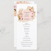 Programme moderne de mariage floral en laiton Boho (Devant / Derrière)