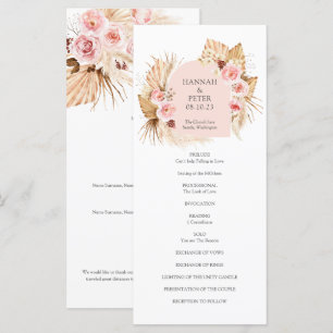 Programme moderne de mariage floral en laiton Boho