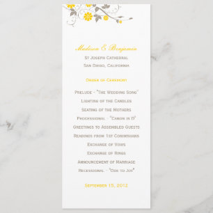 Programme moderne de mariage floral - moutarde